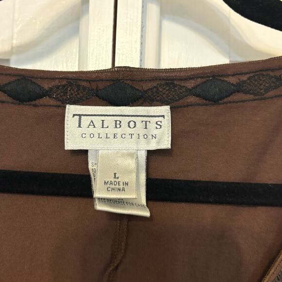 Talbots Brown And Black Sequin‎ Tank Top Size Large - Picture 5 of 7